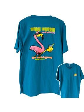New South Brewing Shirt L Dirty Myrtle IPA Grand Theft Auto Flamingo Teal GTA